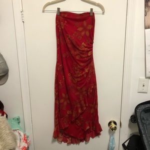 Vintage midi strapless dress